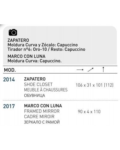 Zapatero recibidor moderno lacado 194-2014 Capuchino 
