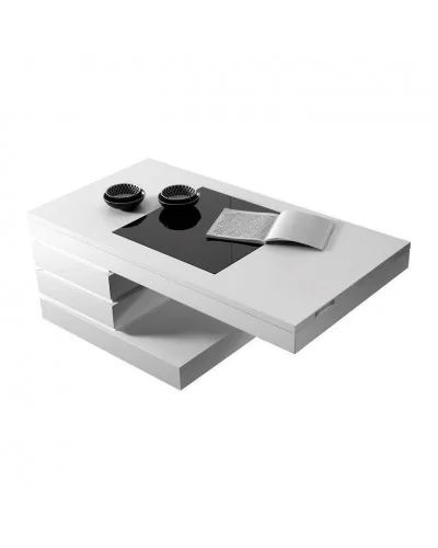 Mesa de centro moderna elevable lacado blanco 194-162 