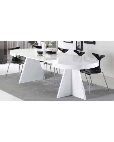 Mesa de comedor moderna extensible ovalada 194-613 