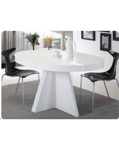 Mesa de comedor moderna extensible ovalada 194-613 