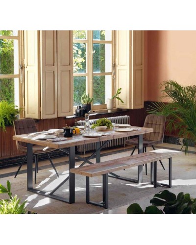 Banco mesa comedor vintage colonial madera 1350-10012 