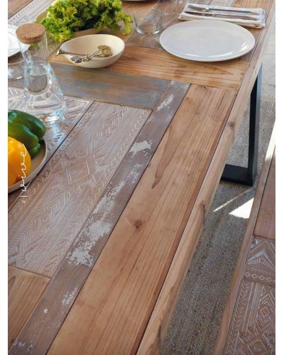 Banco mesa comedor vintage colonial madera 1350-10012 