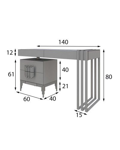 Tocador de maquillaje dormitorio diseño 397-NB01 