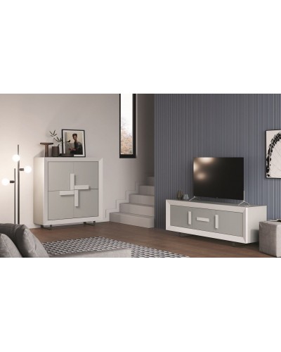 Aparador moderno diseño 194-2027 Blanco-Gris 