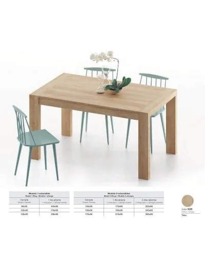 Mesa de comedor moderna 1 extensible 301-KU1 