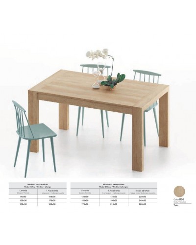 Mesa de comedor moderna 2 extensibles 301-K02 