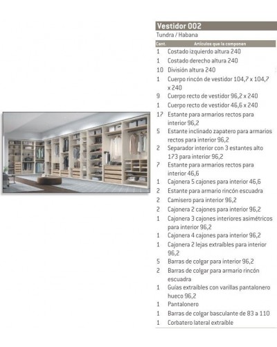 Armario vestidor matrimonio moderno diseño actual 69-CV002 