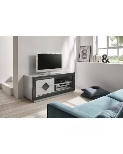 Mesa TV moderna lacado brillo 194-2013 Gris