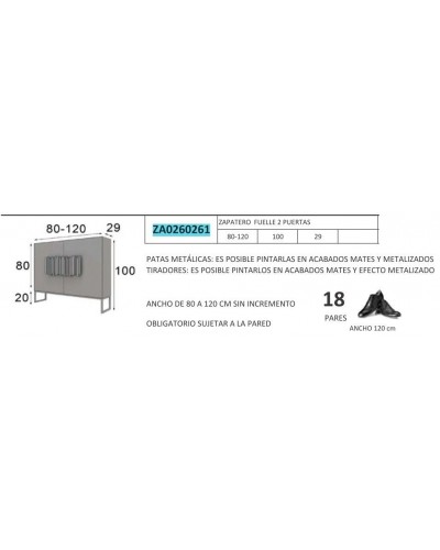 Mueble zapatero moderno lacado alta calidad 397-UN23 
