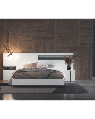 Dormitorio matrimonio moderno lacado o madera 565-NO02 