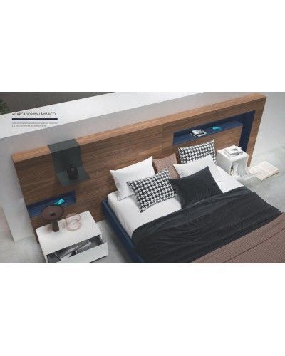 Dormitorio matrimonio moderno lacado o madera 565-NO05 