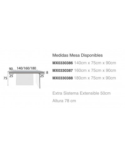 Mesa de comedor moderna diseño lacado 397-MXC03