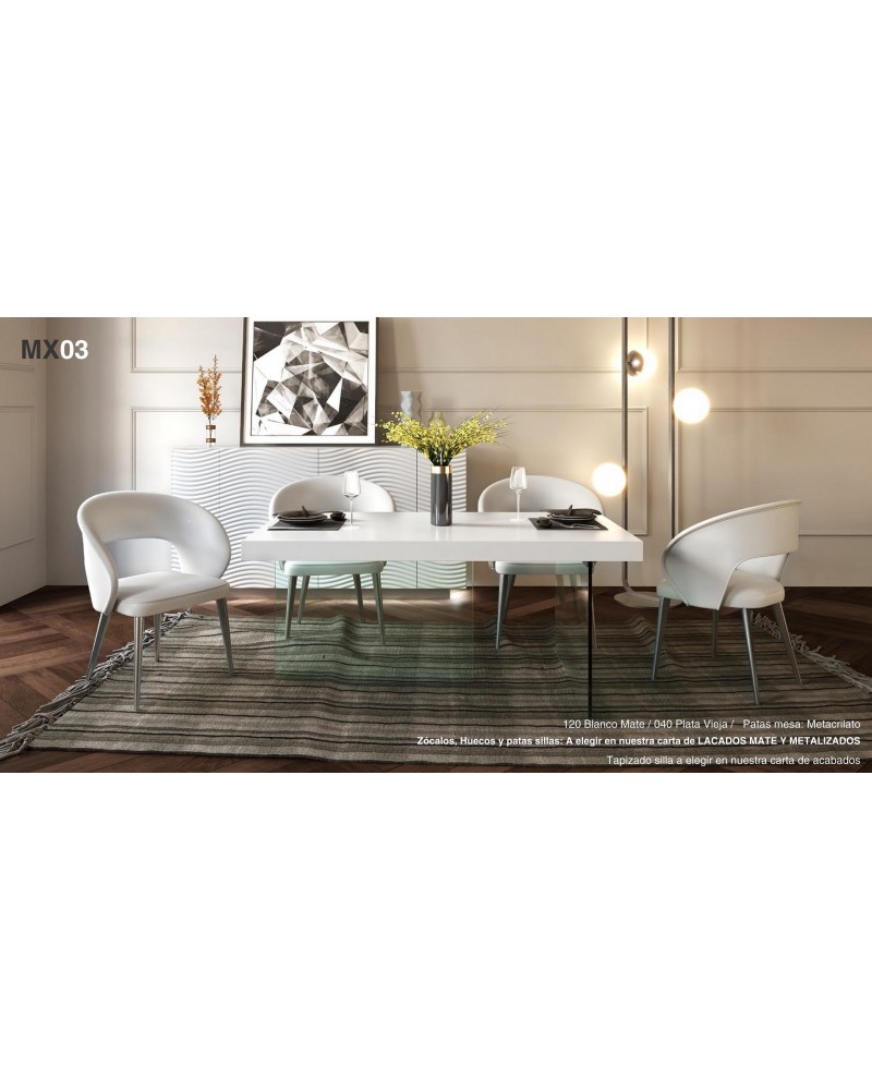 Mesa de comedor moderna diseño lacado 397-MXC03