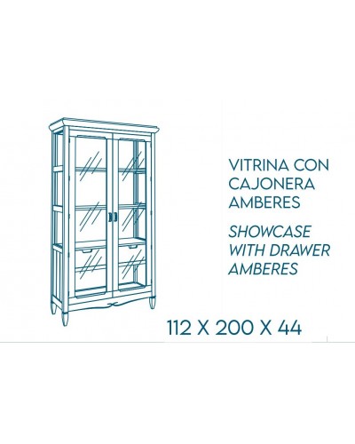 Vitrina vintage colonial madera 1083-AC010