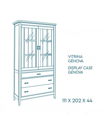 Vitrina vintage colonial madera 1083-GC006