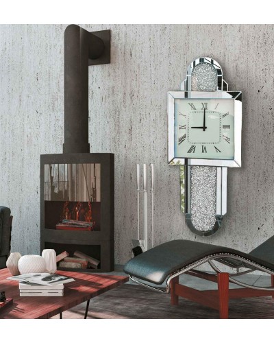 Reloj espejo pendulo cuadrado pared diseño 1362-NT-093