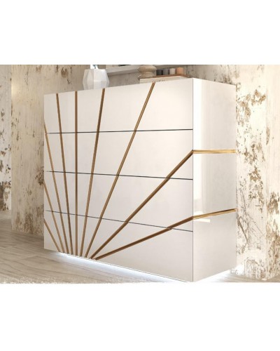 Cómoda con espejo moderna lacado 397-GD17