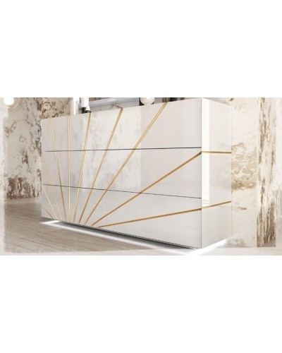 Cómoda con espejo moderna lacado 397-GD17 a