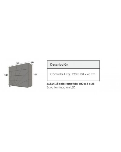 Cómoda con espejo moderna lacado 397-GD18