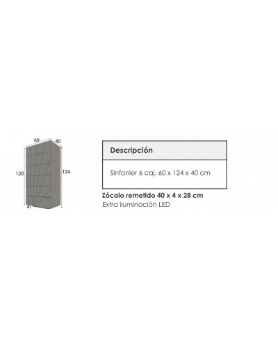 Sinfonier con espejo moderno  lacado 397-GD18