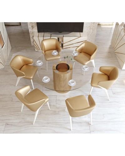 Mesa de comedor moderna lacado y cristal 397-GD01A
