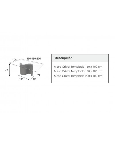Mesa de comedor moderna lacado y cristal 397-GD12