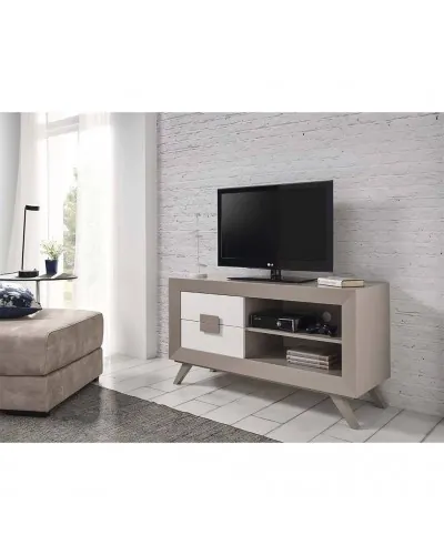 Mesa TV moderna lacado brillo 194-2013 Gris 