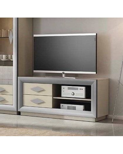 Mesa TV moderna lacado brillo 194-2013 Gris 
