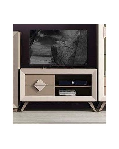 Mesa TV moderna lacado brillo 194-2013 Gris 