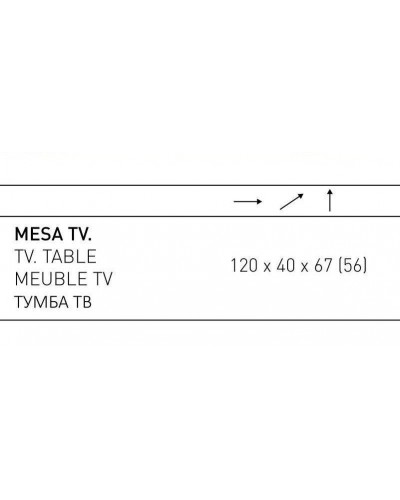 Mesa TV moderna lacado brillo 194-2013 Gris 