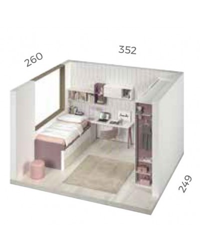 Dormitorio juvenil infantil moderno 69-FOR012