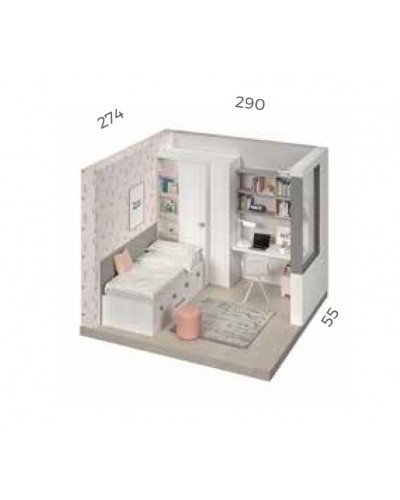 Dormitorio juvenil infantil moderno 69-FOR020