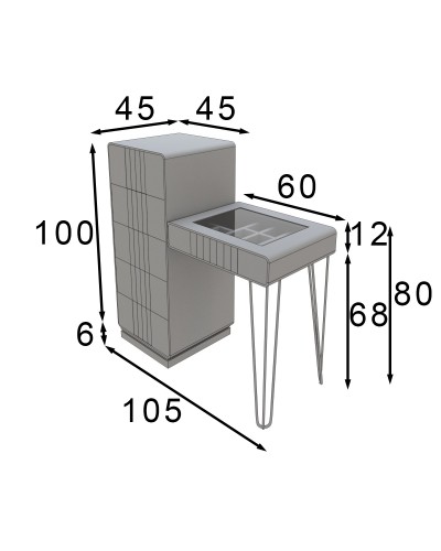 Tocador de maquillaje dormitorio diseño 397-T04
