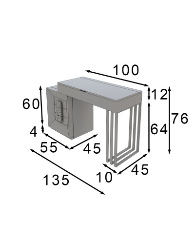 Tocador de maquillaje dormitorio diseño 397-T12