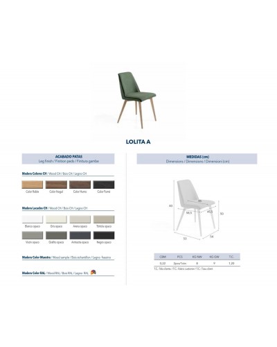 Silla comedor moderna Lolita A - Nacher