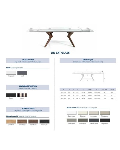 Mesa de comedor moderna Lin Cristal - Nacher