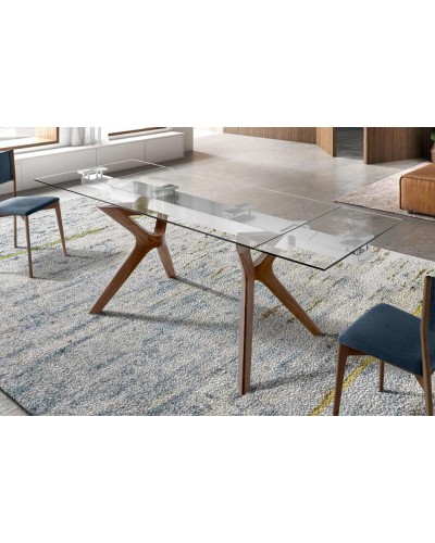 Mesa de comedor moderna Lin Cristal - Nacher