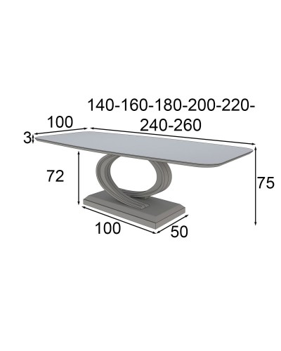 Mesa de comedor moderna diseño 397-K02