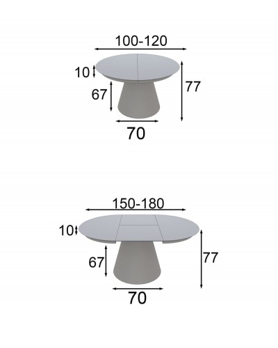Mesa de comedor moderna extensible diseño 397-K30