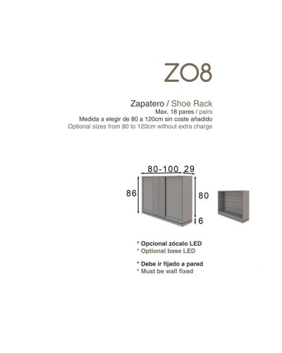 Mueble zapatero moderno lacado alta calidad 397-Z08