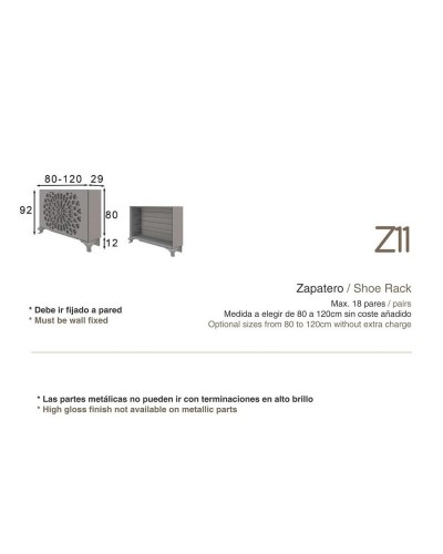 Mueble zapatero moderno lacado alta calidad 397-Z11