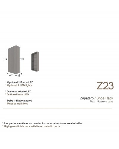 Mueble zapatero moderno lacado alta calidad 397-Z23
