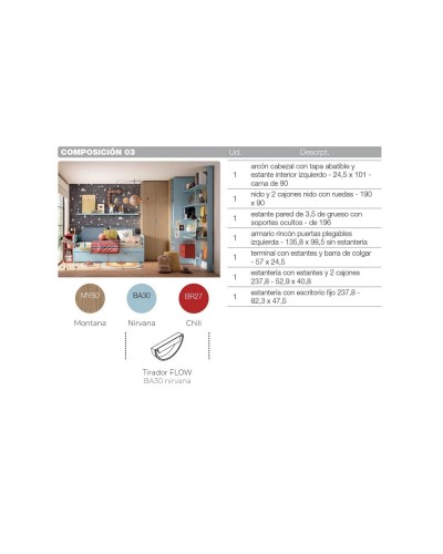 Dormitorio juvenil moderno D3 | Ros