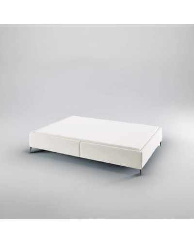 Canapé abatible con patas acabado polipiel blanco Outlet
