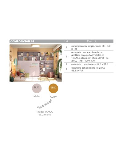 Dormitorio juvenil moderno D62 | Ros