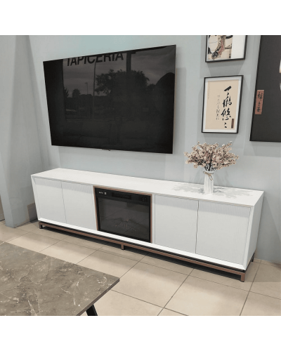 Mueble TV moderno con chimenea outlet 397-01