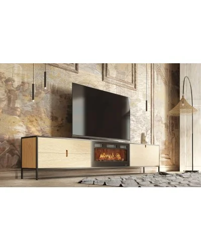 Mueble TV Fuego 6 con Chimenea Roble – Franco