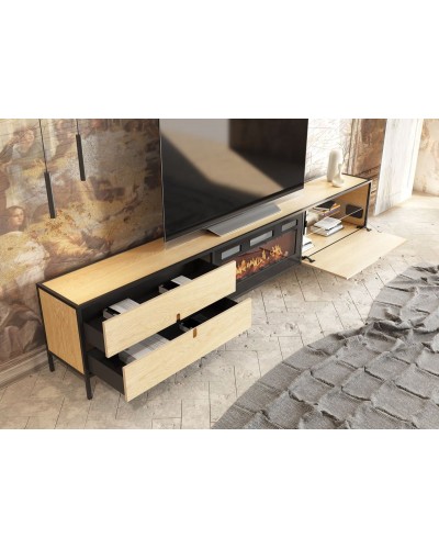 Mueble TV Fuego 6 con Chimenea Roble – Franco