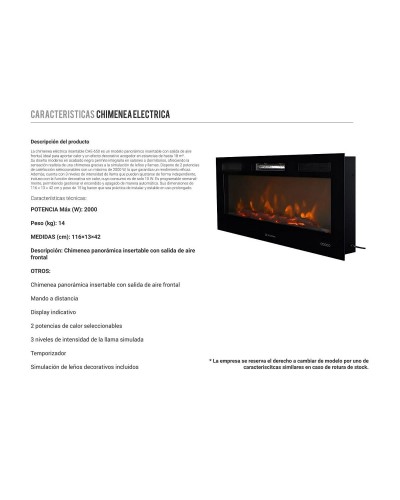 Mueble TV Fuego 5 con Chimenea Roble Wengué Mármol  – Franco