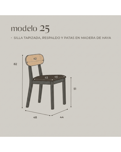 Silla de comedor moderna 25 - Artemar